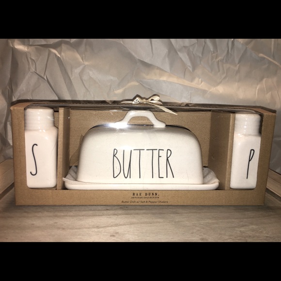 Rae Dunn Other - 🧈 RAE DUNN Butter Dish w/ Salt & Pepper Set